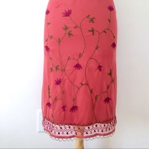 90s Express Boho Embroidered Skirt